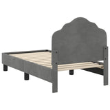 Toddler Bed Frame with Headboard Dark Grey 70 x 140 cm Velvet 42010930