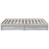Bed Frame with Drawers without Mattress Grey Sonoma 120x190 cm Small Double 3280704