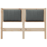 Upholstered Headboard Brown 120 cm Solid Pine Wood 879075
