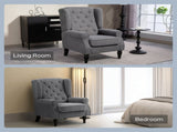 Teddy Fleece Retro Wingback Chair - Grey T3398P378079