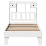 Bed Frame without Mattress White 75x190 cm Small Single Solid Wood Pine 3308868