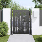 Garden Gate with Lock Black 110 x 155 cm Powder-Coated Steel 42015896