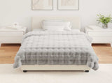 Anti-Slip Faux Rabbit Fur Blanket Olite 4 pcs Grey 130 x 150 cm 42021813