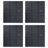 80 Piece Storage Bin Kit with Wall Panels Red and Black 150812