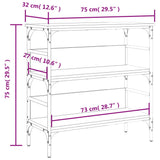 Console Table Black Engineered Wood, Metal 75 x 32 x 75 cm 839053