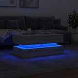 Coffee Table with LED Lights Grey Sonoma 90x50x40 cm 839866