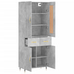 Highboard Concrete Grey 69.5x34x180 cm Engineered Wood 3199861