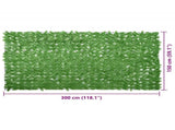 Balcony Screen with Green Leaves 300x150 cm 315503