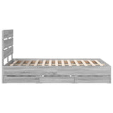 Bed Frame with Drawer Grey Sonoma 120 x 200 cm Engineer Wood 3411847