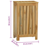 Laundry Basket Natural Solid Teak Wood 340758