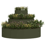 Garden Planter Olive Green 90 x 90 x 20 cm Cold-rolled Steel 873651