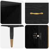 Highboard Black oak 69.5 x 34 x 180 cm Engineered Wood 3416181