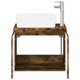 Bathroom Furniture Set Smoked Oak Engineered Wood 3404335