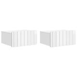 Wall-Mounted Bedside Cabinet with Drawer 2 pcs High Gloss White 898284
