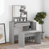 Dressing Table with Mirror Grey Sonoma 86.5x35x136 cm 820494