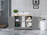 Modern Double Shutter Door MDF Spray Paint Bathroom Sink Cabinet Gray 95544166