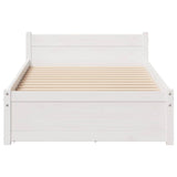 Bed Frame without Mattress White 75x190 cm Small Single Solid Wood Pine 3301673