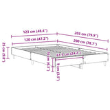 Bed Frame No Mattress Sonoma Oak 120x200 cm Engineered Wood 861032