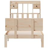 ZNTS Bookcase Bed without Mattress 90x190cm Solid Wood Pine 3322678