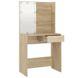 ZNTS Dressing Table with LED Sonoma Oak 74.5x40x141 cm Engineered Wood 808804