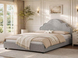 Scalloped Upholstered Kids Bed Frame 3FT Single - Princess Style Bed with Curved N606P480970G
