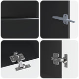 5 Piece LED TV Cabinet Black Engineered Wood 3416918