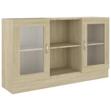 Vitrine Cabinet Sonoma Oak 120x30.5x70 cm Engineered Wood 802789