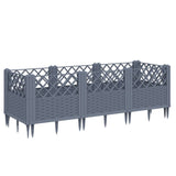 ZNTS Garden Planter with Pegs Blue Grey 123.5x43.5x43.5 cm PP 368019