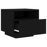 Bedside Cabinet with LED Lights Black 40x39x37 cm 836800
