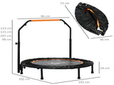 40" Foldable Mini Fitness Trampoline, with Adjustable Foam Handle, Orange T3398P349134