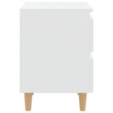 Bed Cabinets with Solid Pinewood Legs 2 pcs White 40x35x50 cm 805852