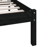 Bed Frame Black Solid pinewood King Durable Bed Frame 810156