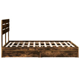 Storage Bed with Drawer Smoked Oak 140 x 200 cm Engineered Wood 3411567