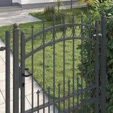 Fence Gate with Spikes Grey 200 x 100 cm Powder-coated steel 42009006