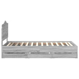 Bed Frame with Drawer Grey Sonoma 90 x 200 cm Engineer Wood 3413455