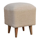 Cream Boucle Squoval Bench IN3438