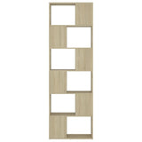Book Cabinet Room Divider Sonoma Oak 60x24x186 cm Engineered Wood 809101