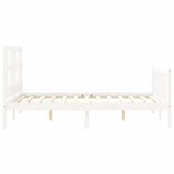 Bed Frame without Mattress White 140x190 cm Solid Wood Pine 3192992