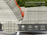 5 Pieces Rattan Bistro Set with Adjustable Back, Reclining Wicker Balcony Furniture with Cushions, T3398P320051