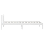 Bed Frame without Mattress White Solid Wood Single 810048