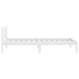 Bed Frame without Mattress White Solid Wood Single 810048