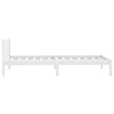 Bed Frame without Mattress White Solid Wood Single 810048