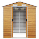 Garden Shed Light Brown 191x215x198 cm Galvanised Steel 3188276