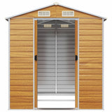 Garden Shed Light Brown 191x215x198 cm Galvanised Steel 3188276