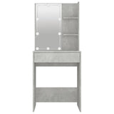 Dressing Table with LED Concrete Grey 60x40x140 cm 808832