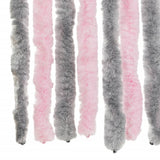 Fly Curtain Silver Grey and Pink 90x200 cm Chenille 377362