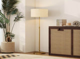 Floor Lamp with Remote, Height Standing Lamp with Linen Shade, Dimmable with 3000K-6000K T3398P425154