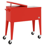 Cooler Cart with Wheels Red 92x43x89 cm 93743