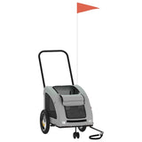 Pet Bike Trailer Grey Oxford Fabric and Iron 93972
