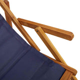 Folding Beach Chair with Armrests Blue Acacia Wood & Textilene 4108069